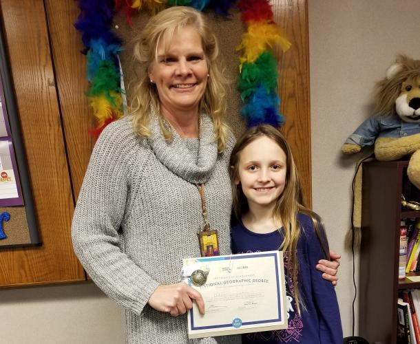Addison Singleton with her 4th grade teacher Mrs. Lira