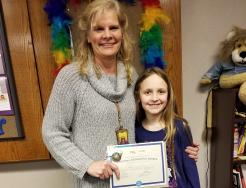 Addison Singleton with her 4th grade teacher Mrs. Lira