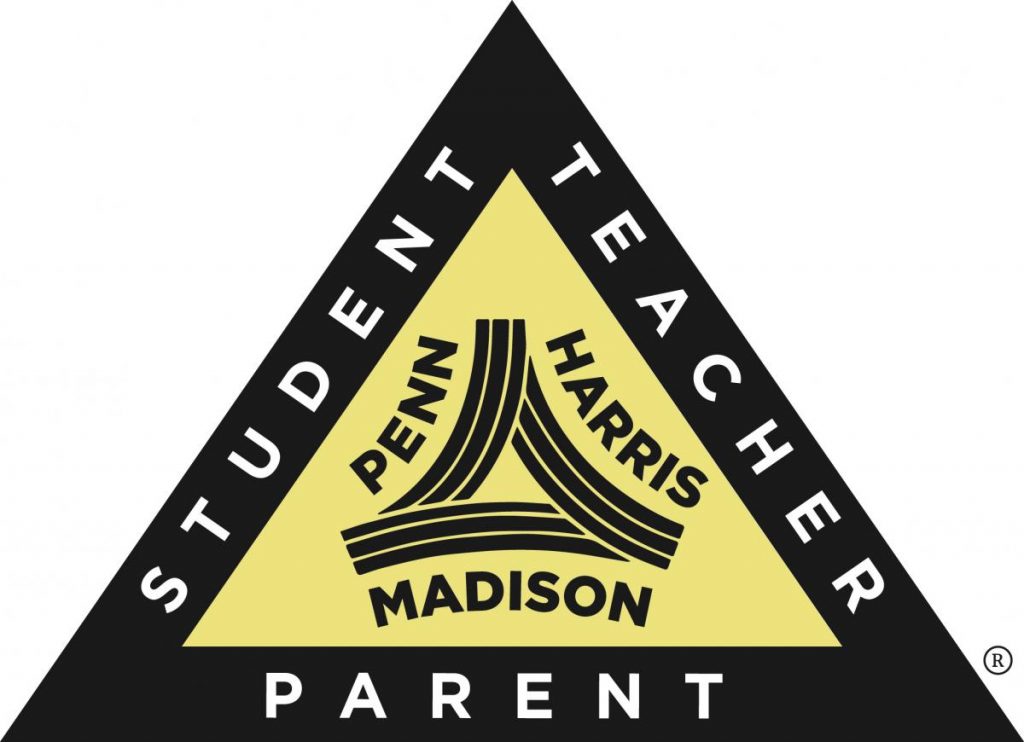The logo features a yellow diamond shape with black text inside that reads "STUDENT TEACHER PENN HARRIS MADISON PARENT