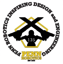 Emblem of a robotics team, featuring a shield with crossed axes and the number 135, set against a white background.