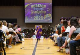 Graduation ceremony in progress at Horizon Elementary School.