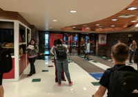 Grissom Teacher Melanie Hackett welcomes students back on the 1st Day of School